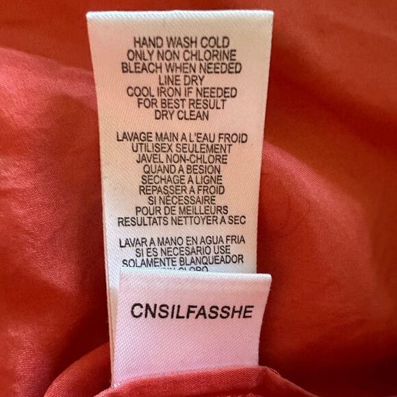 BCBG Max Azria coral silk embroidered tunic with bell sleeves - small - Picture 7 of 9